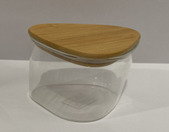 REPOSTERO  2430-2431 CZ178  XC/ 300 VIDRIO CON TAPA DE MADERA DE CORAZON *11CM